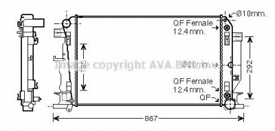 AVA QUALITY COOLING ms2403 -  Радиатор, охлаждение двигателя